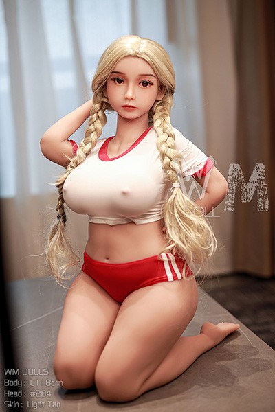 118cm Chunky Charming Fair-haired Double Tail Lassie TPE Sex Doll