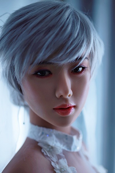 170cm Bulky Appealing White Short Hair Wedding Dress Up Tpe Milf Sex Doll