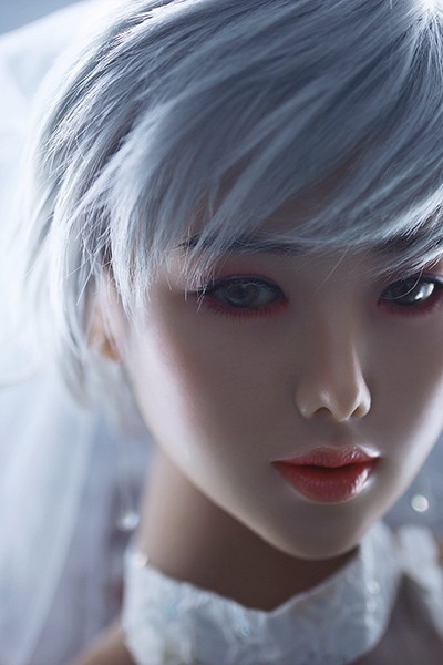 170cm Bulky Appealing White Short Hair Wedding Dress Up Tpe Milf Sex Doll