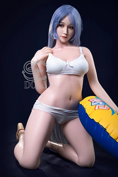 Blue Hair Realistic Busty Adult Sex Doll