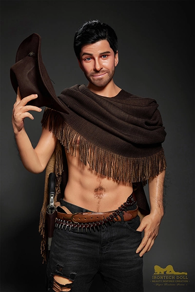 Western Cowboy Smile Furry Abdominal Muscle Sex Doll
