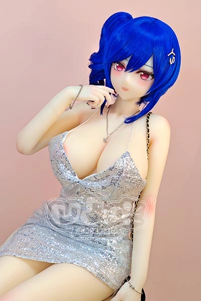 Blue Hair Cartoon Style Erotic Doll