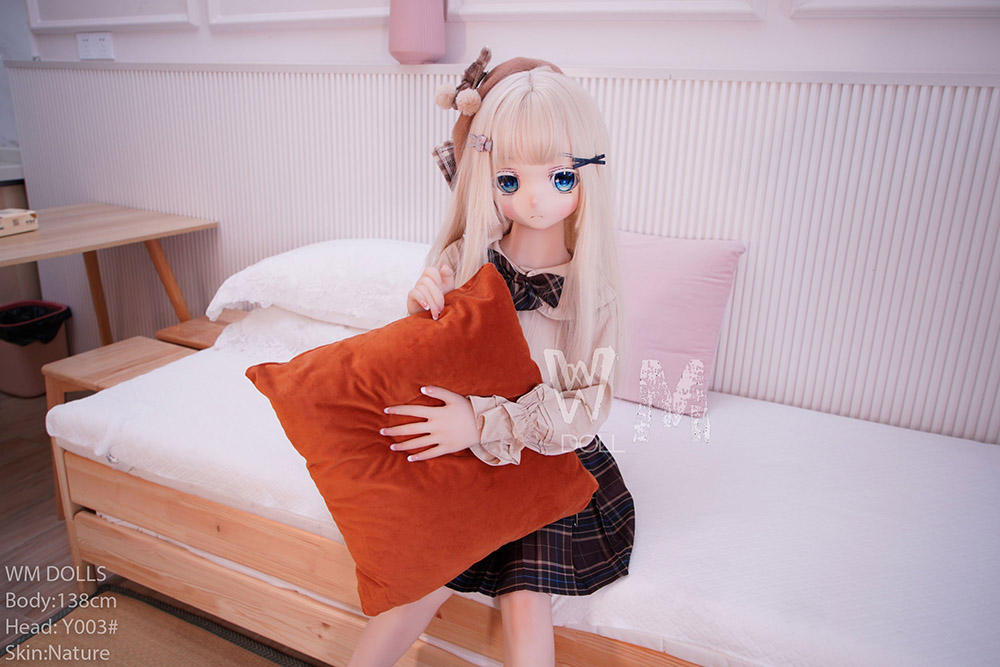 138cm White Hair Anime Face Sex Doll Anime