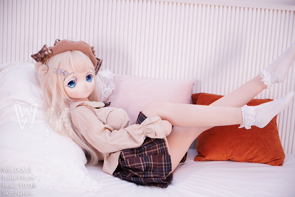 138cm White Hair Anime Face Sex Doll Anime