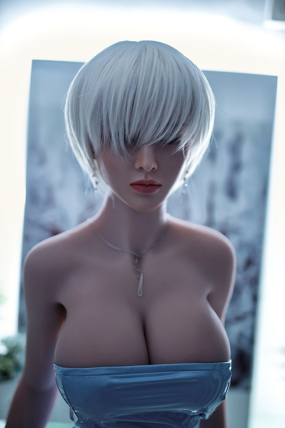 161cm White Hair Beauty Rounded TPE Sex Doll