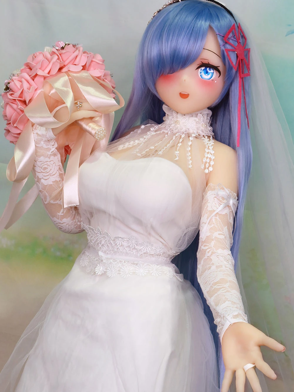 145cm Re:Zero Sex Doll Rem Wedding Dress