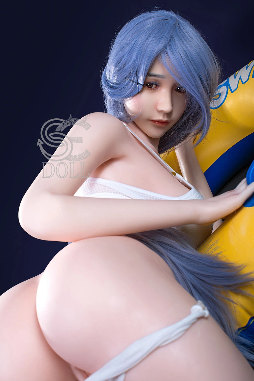 Blue Hair Realistic Busty Adult Sex Doll