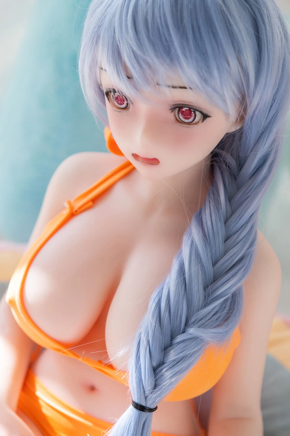 Large Breasts Blue Hair Sex Doll