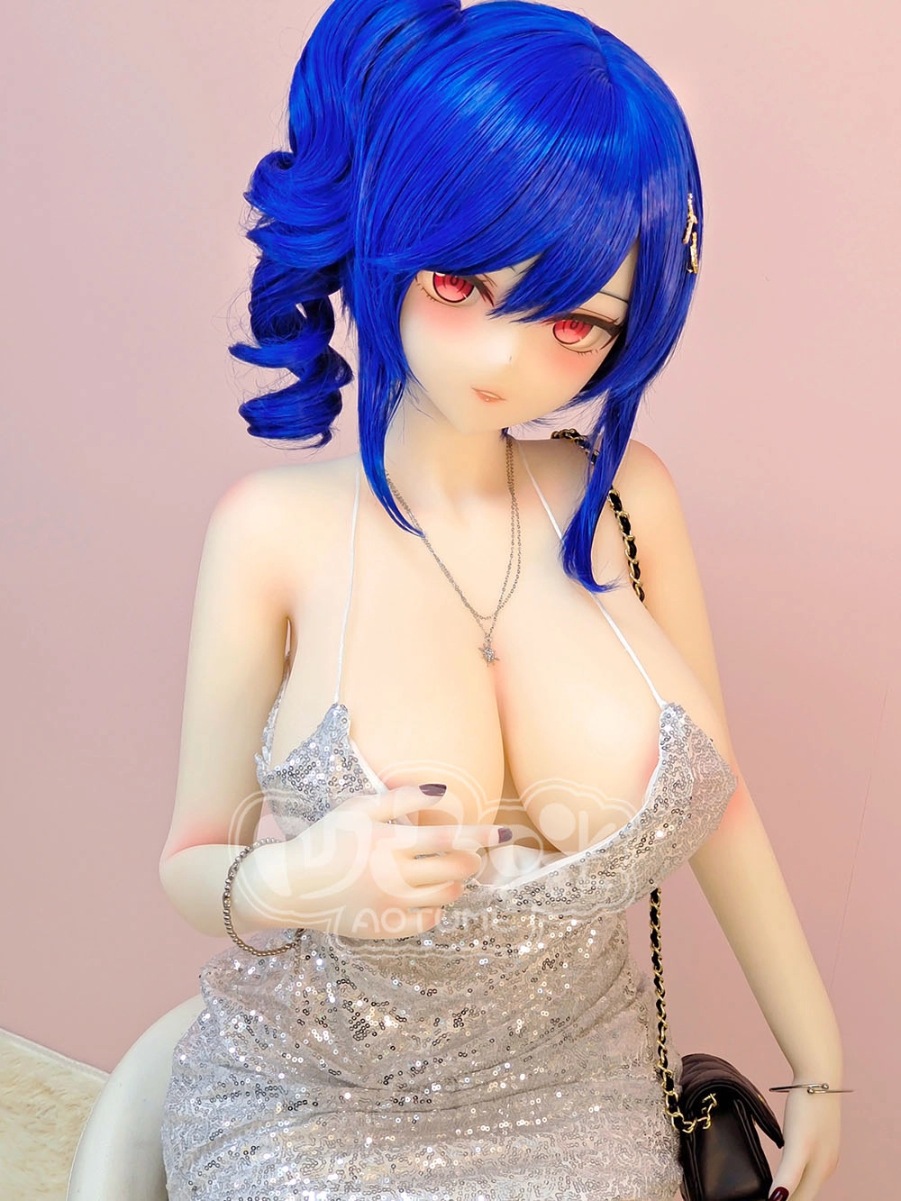 Blue Hair Cartoon Style Erotic Doll