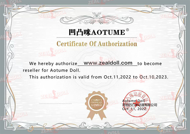 Official agency certificate for Aotumedoll